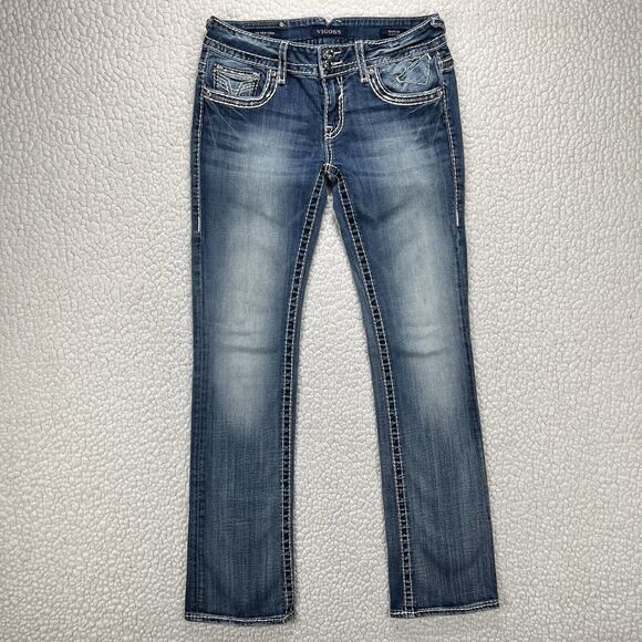 Vigoss Jeans Women’s 28x32 Blue New York Boot Cut Low Rise Embroidered - Picture 4 of 16